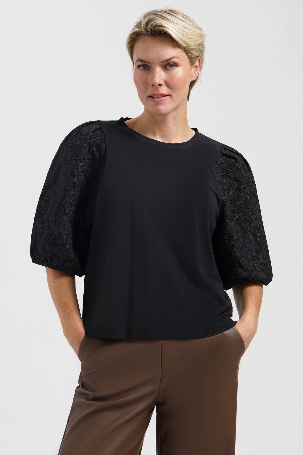 Lady Day travelstof top - zwart