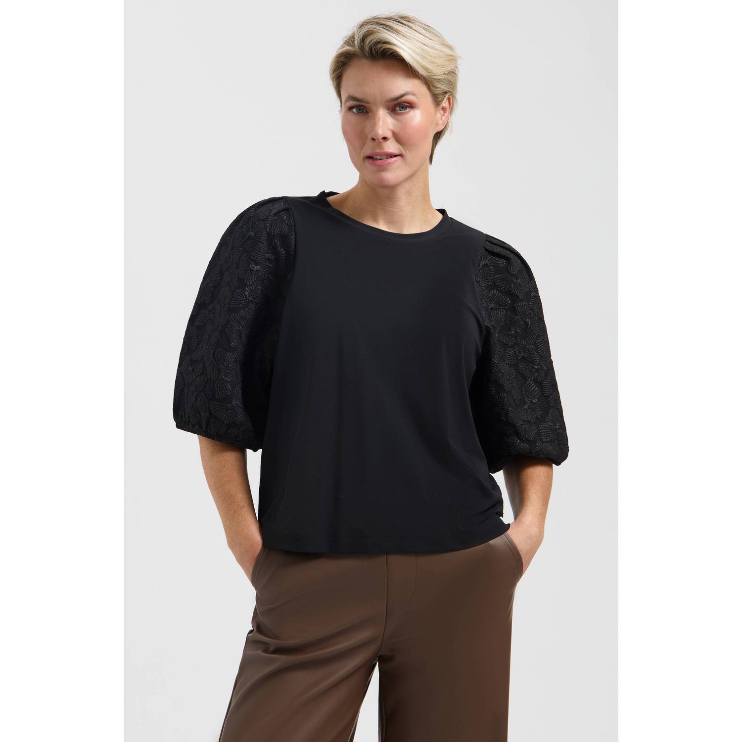 Lady Day travelstof top zwart