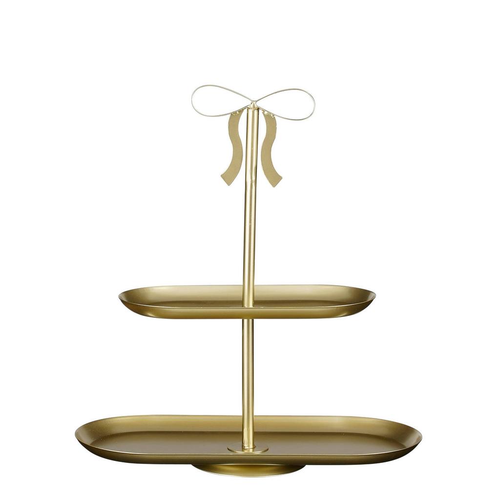 Mica Decorations ijzeren etagere Grazia 38x17x40 cm - goud
