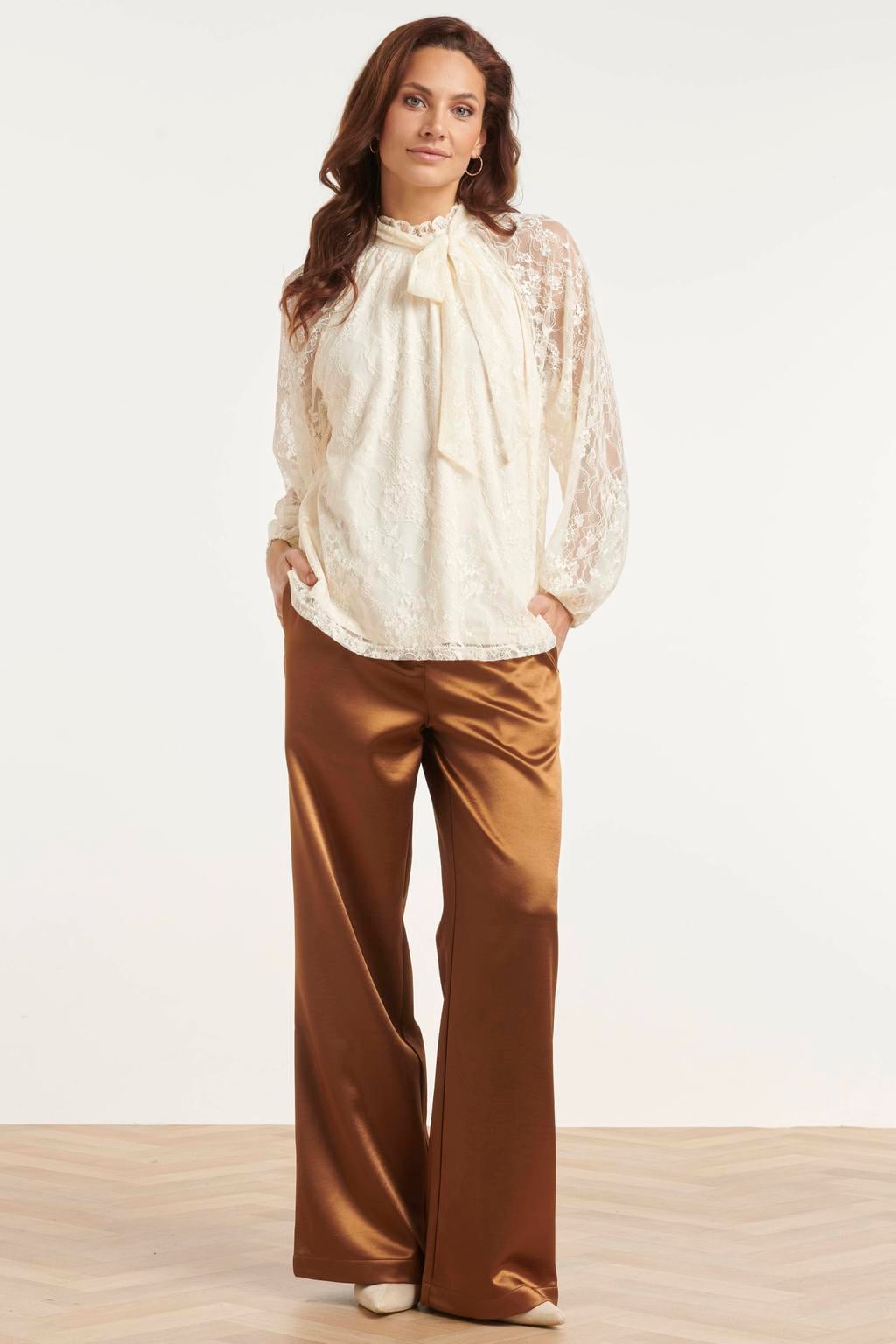 Smashed Lemon kanten blouse - ecru