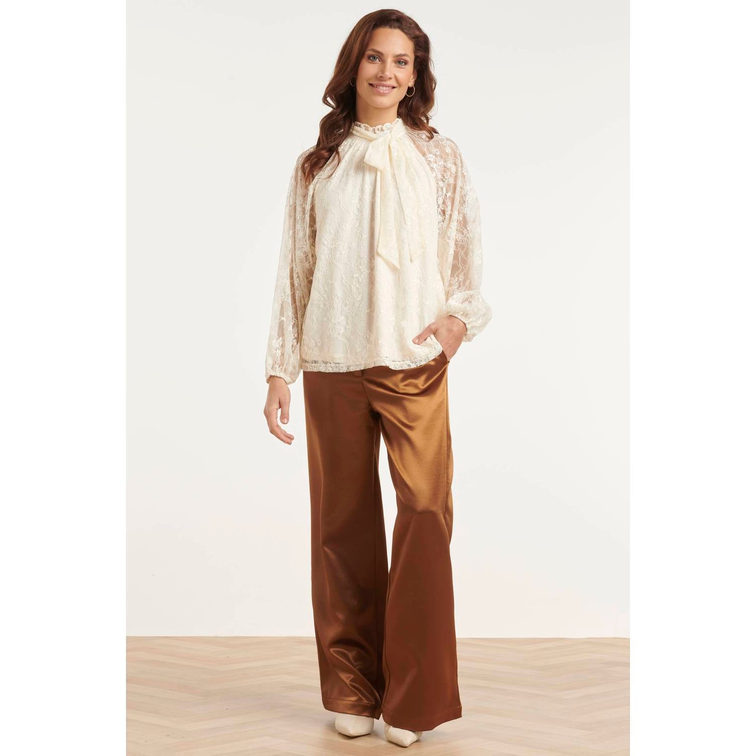 Smashed Lemon kanten blouse ecru