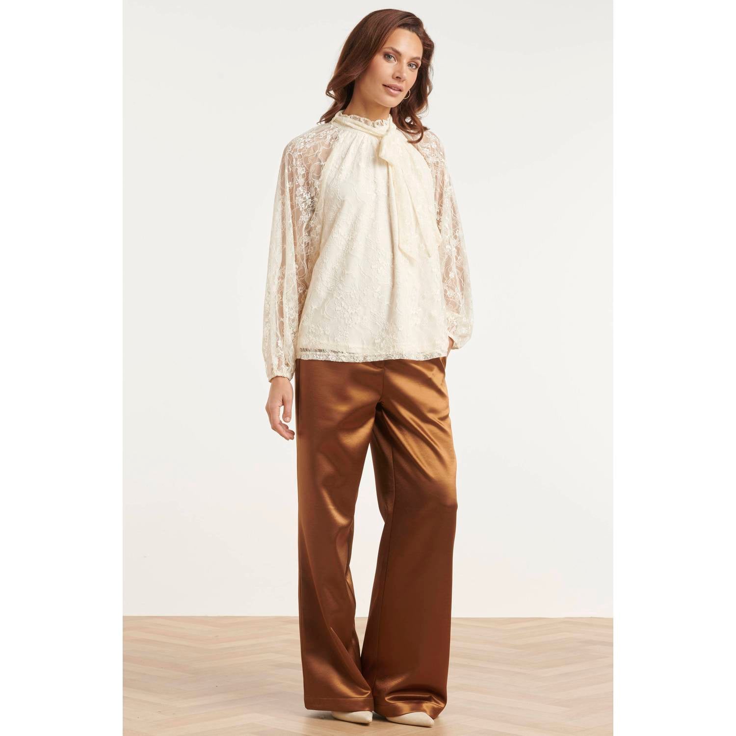 Smashed Lemon kanten blouse ecru