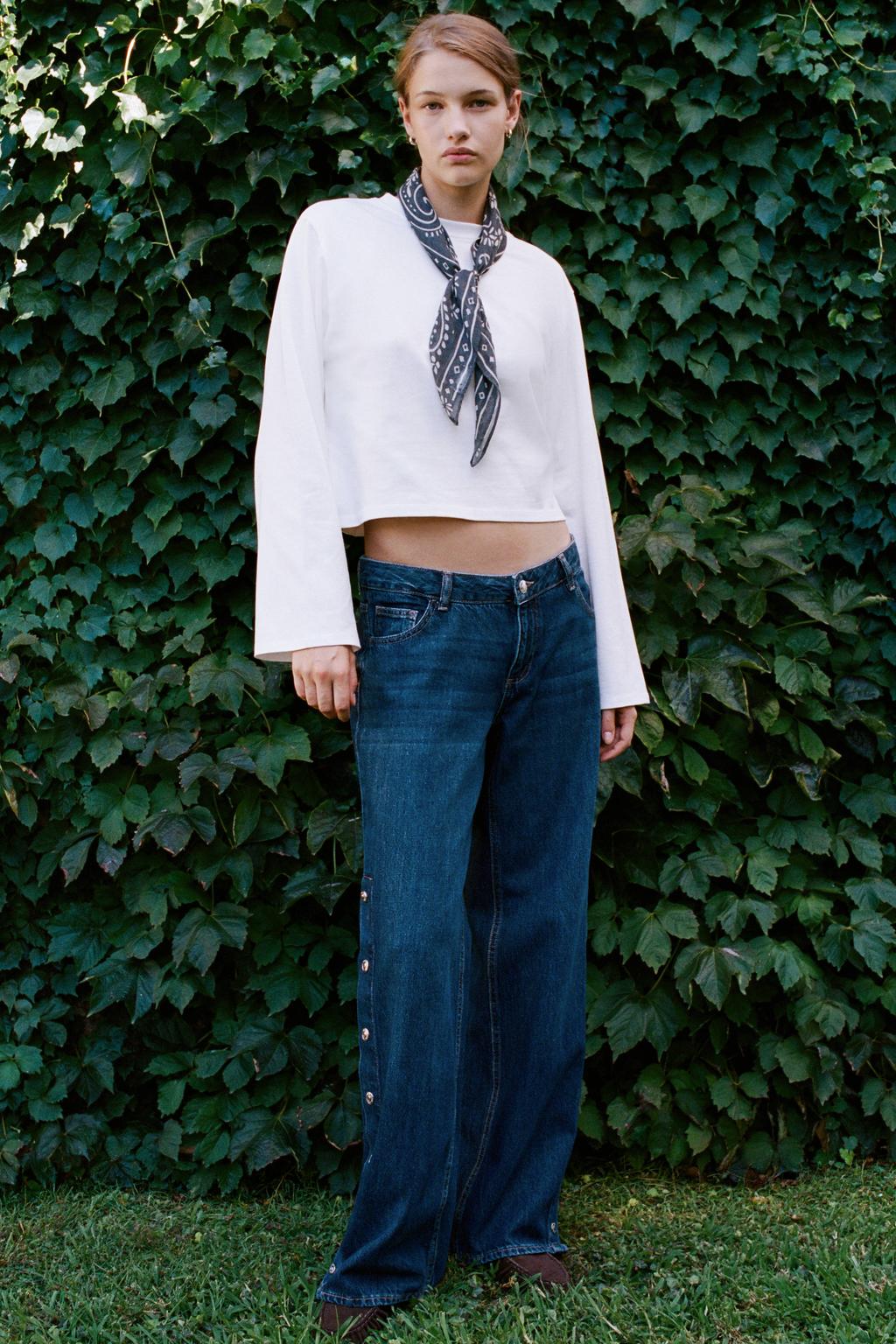 MANGO TEEN wide leg jeans - dark blue denim