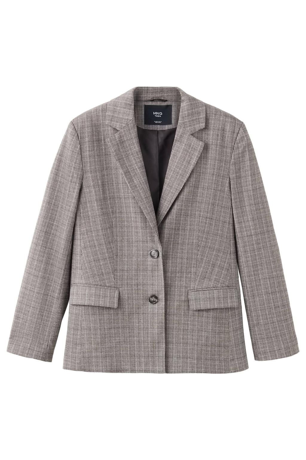 MANGO TEEN oversized geruite blazer - bruin/taupe