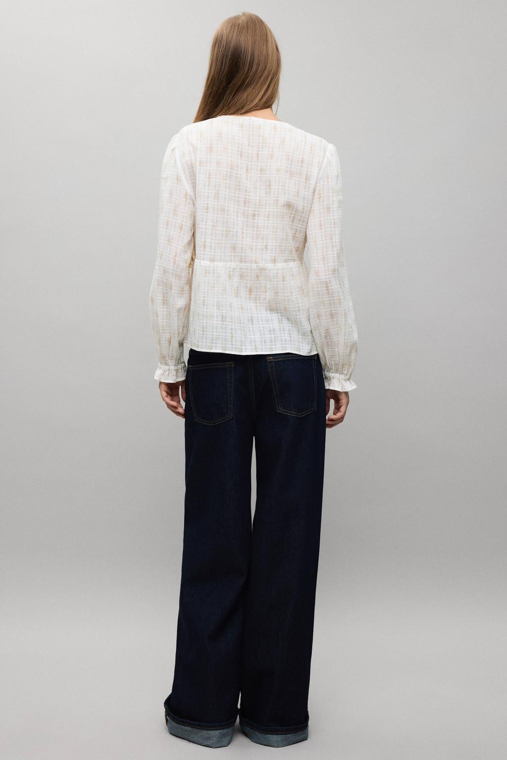 MANGO TEEN blouse met smockwerk - wit