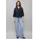 MANGO TEEN rechtvallende blouse met ruches - donkerblauw