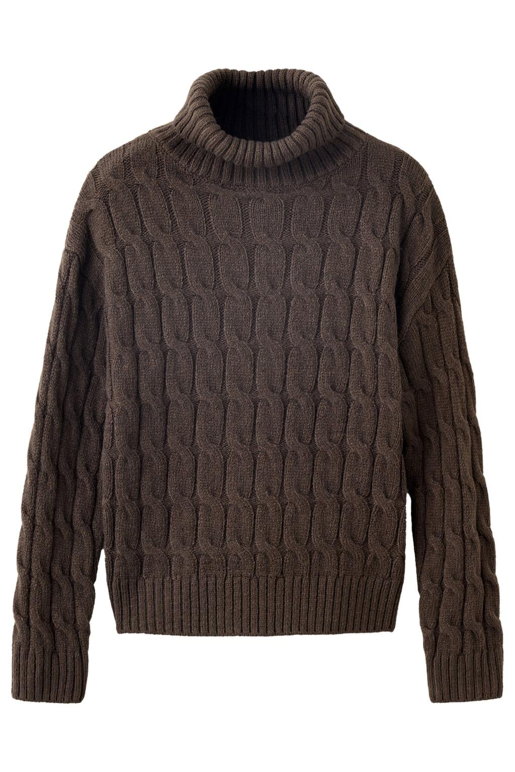 MANGO TEEN kabeltrui - donkerbruin