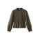 MANGO TEEN geruite blousetop met ruches - donkergroen