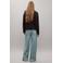 MANGO TEEN wide leg jeans - changeant blauw
