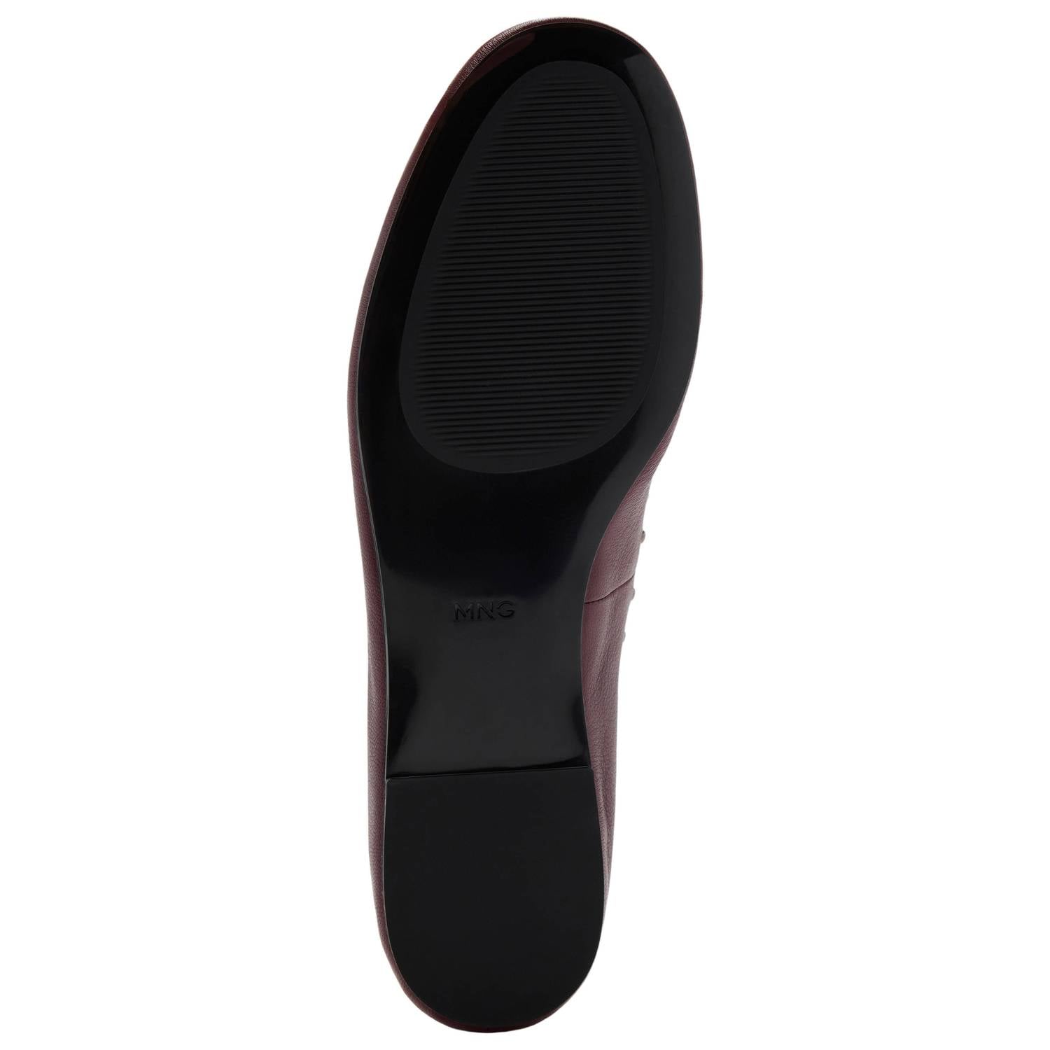 MANGO TEEN leren ballerina's met studs bordeauxrood