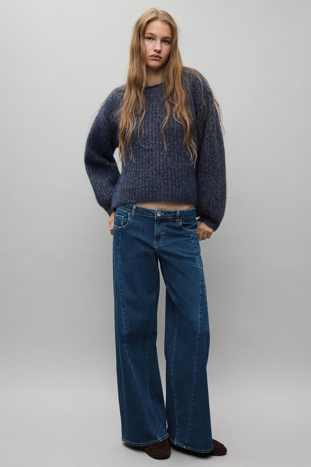 MANGO TEEN wide leg jeans - changeant blauw