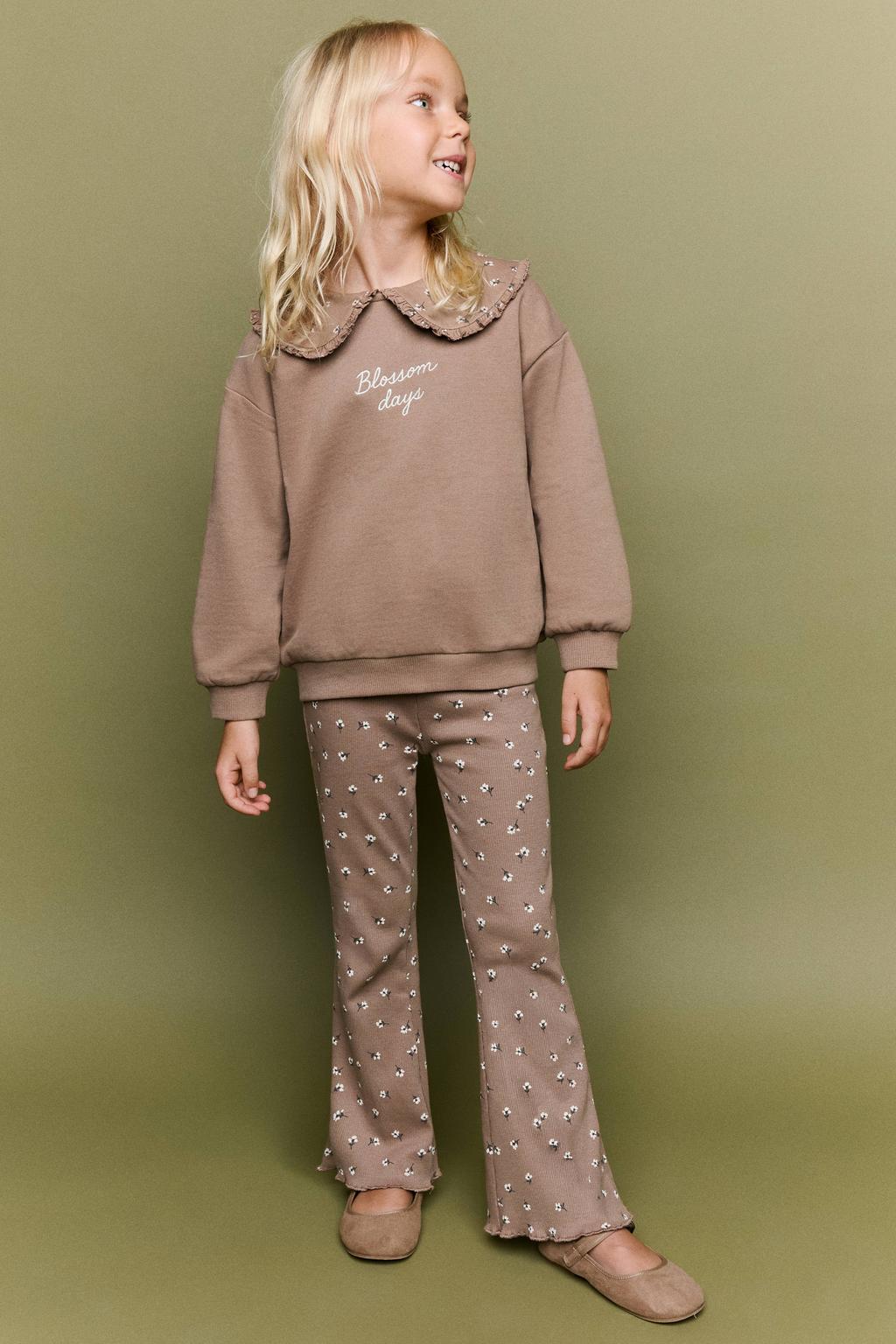 Mango Kids sweater met print - bruin