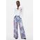 Desigual wide leg jeans met print - blauw/roze