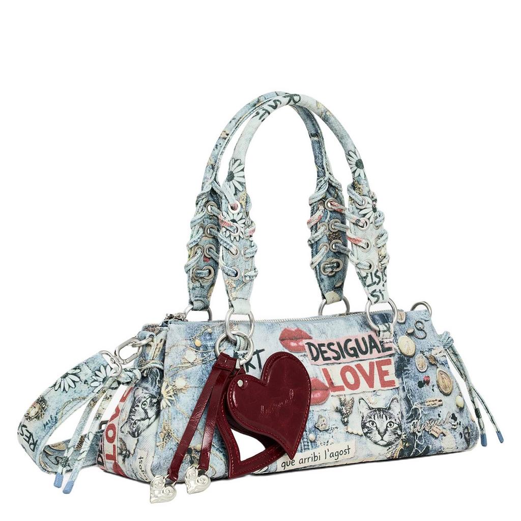 Desigual denim handtas blauw