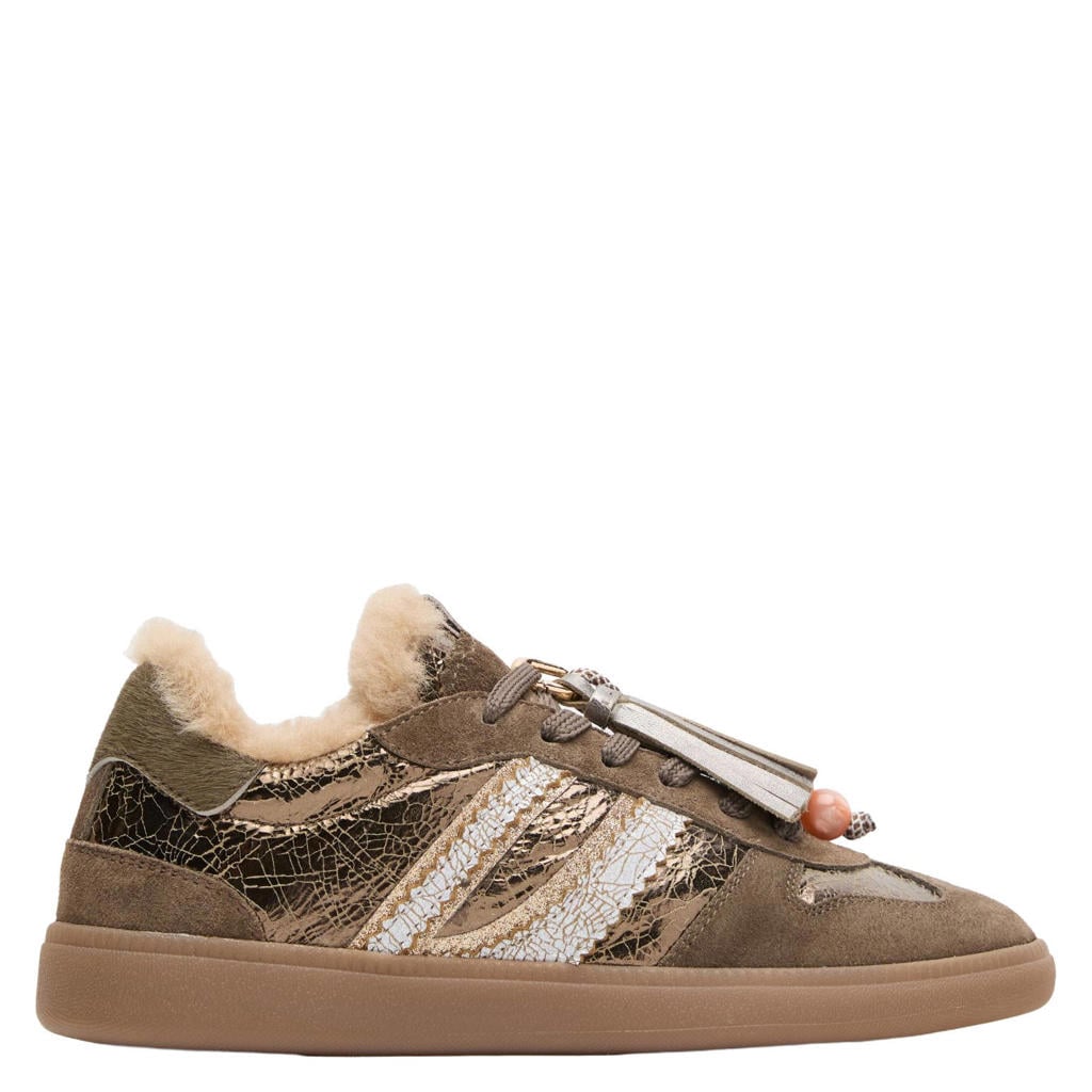 Manfield leren sneakers - groen