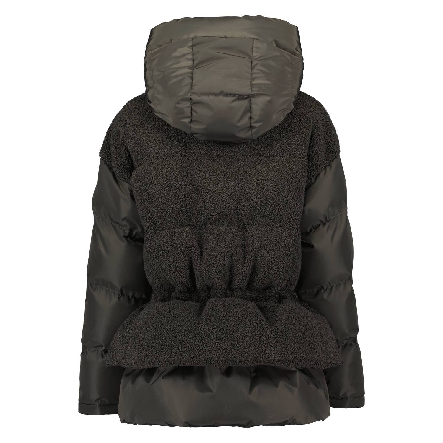 Airforce pufferjas met teddy details donkergroen