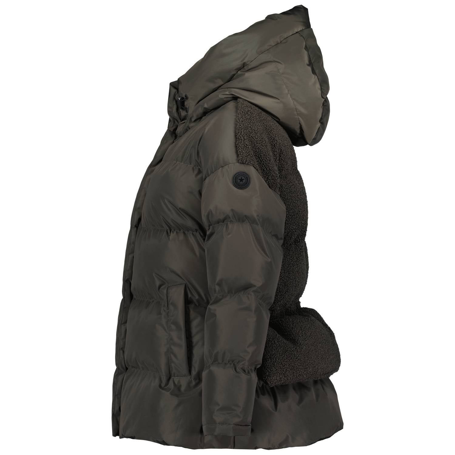 Airforce pufferjas met teddy details donkergroen