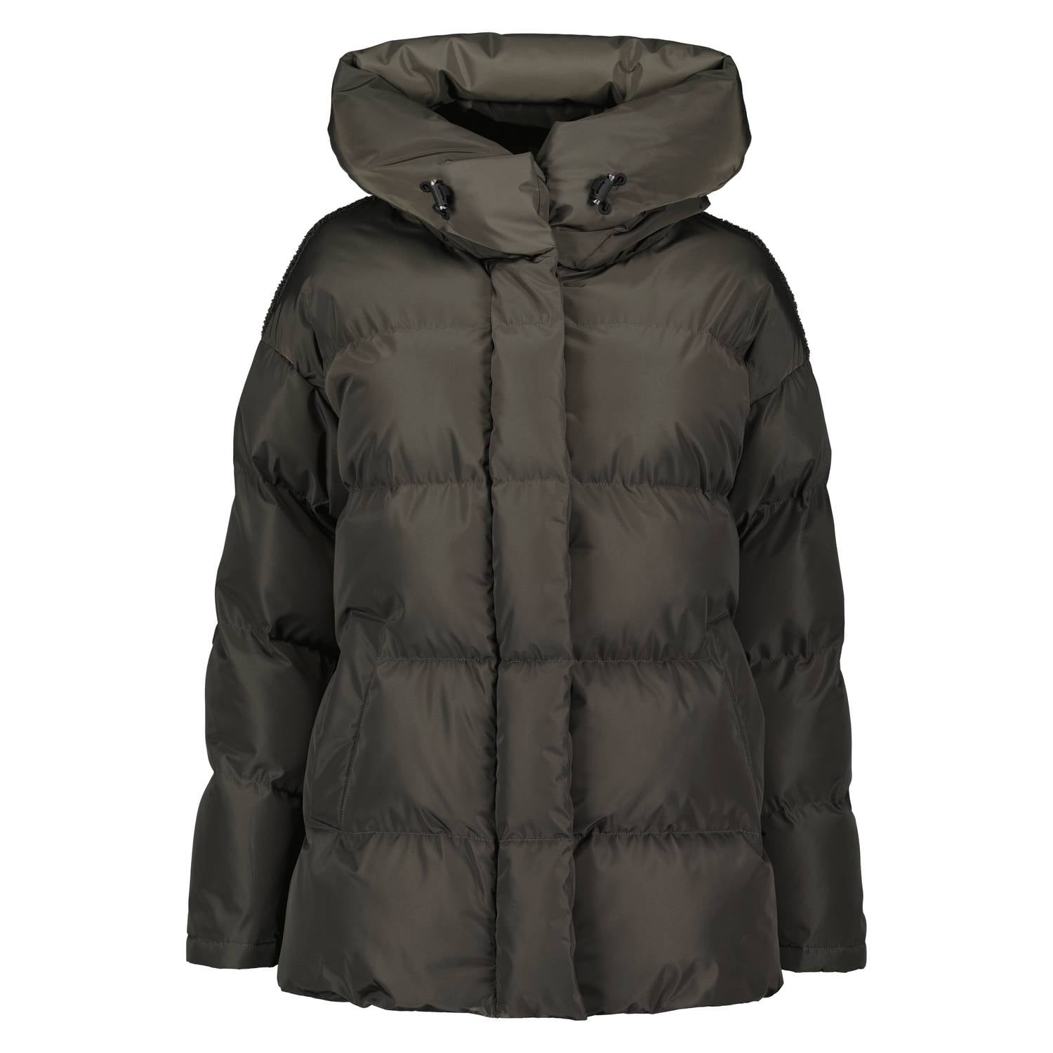 Airforce pufferjas met teddy details donkergroen