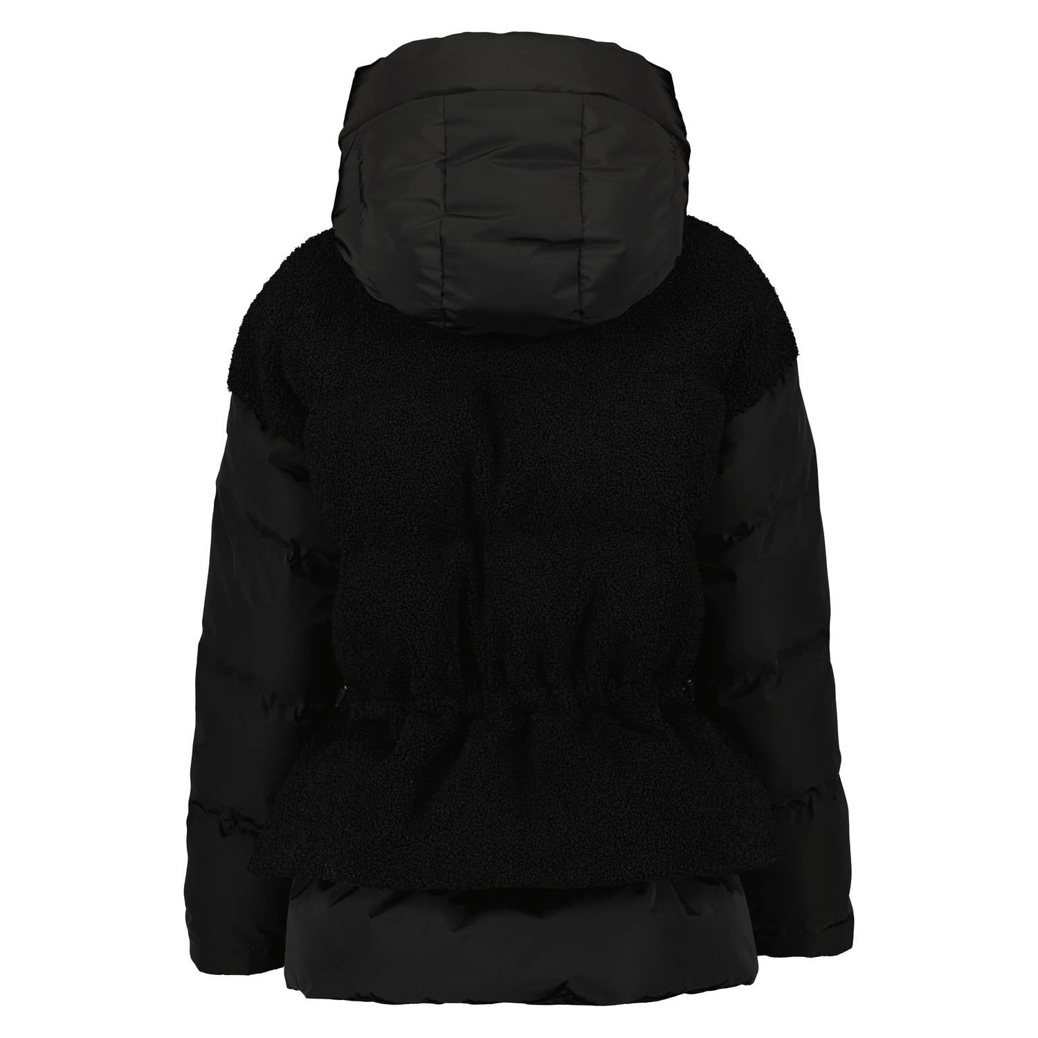 Airforce pufferjas met teddy details zwart