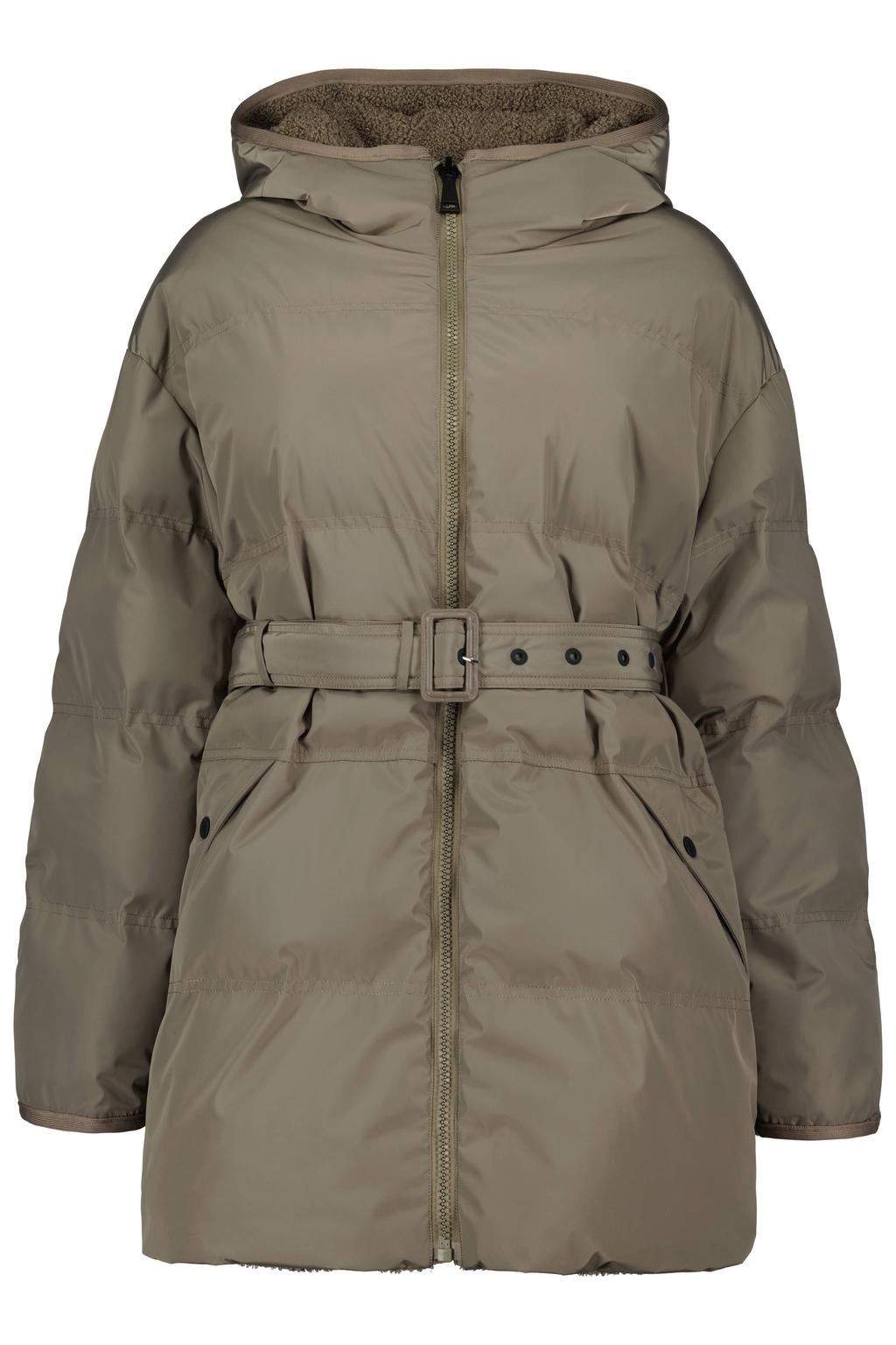 Airforce pufferjas met teddy details - kaki