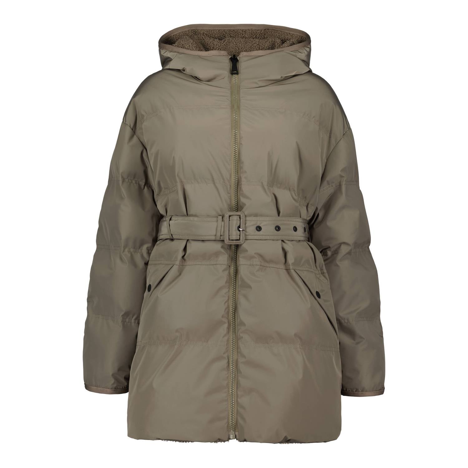 Airforce pufferjas met teddy details kaki