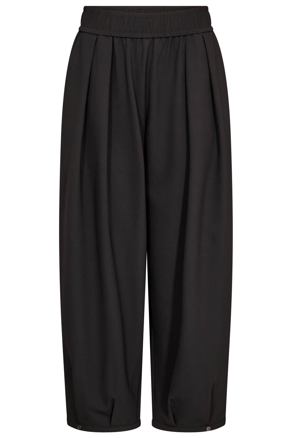 Mos Mosh travelstof high waist wide leg broek - zwart
