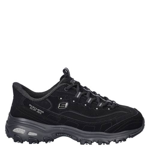 Skechers Hands Free Sip-Ins D’Lites chunky suède sneakers zwart