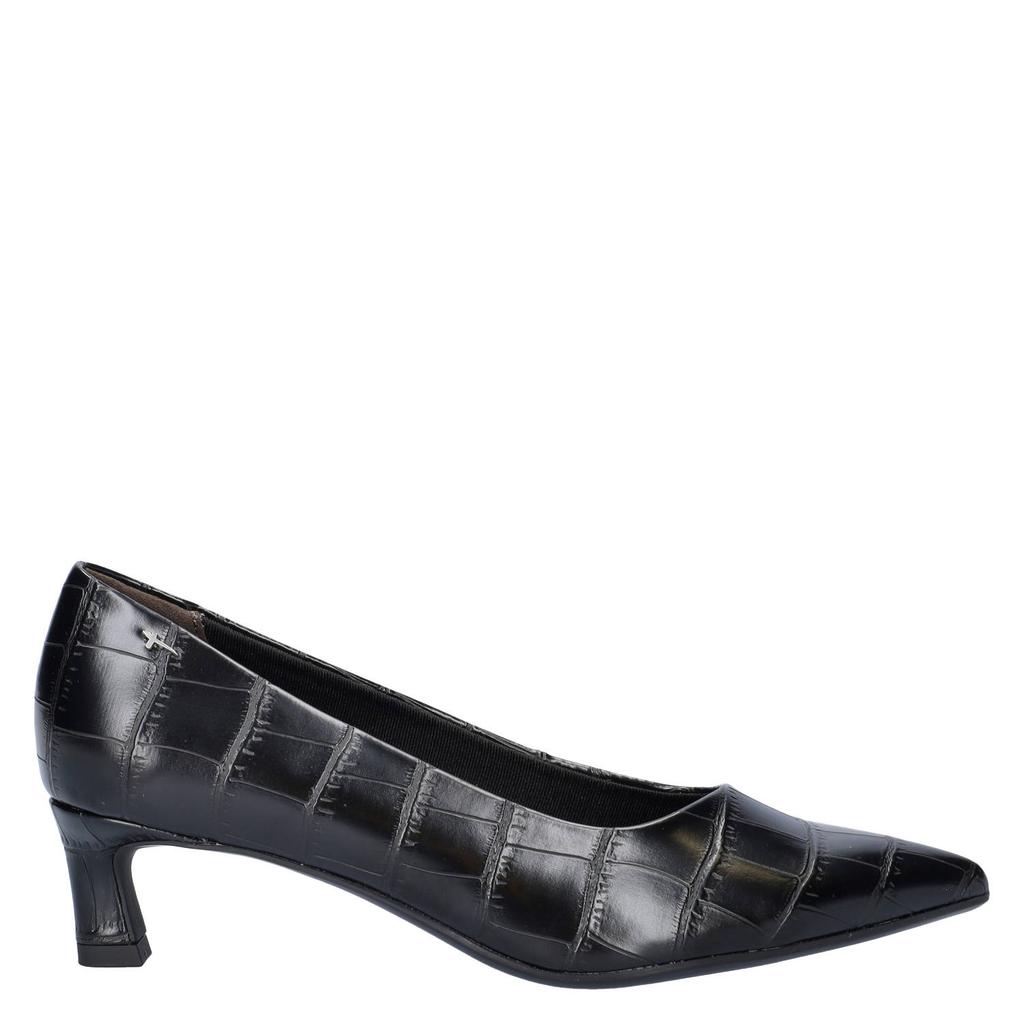 Zwarte dames Tamaris pumps - van imitatieleer met dierenprint