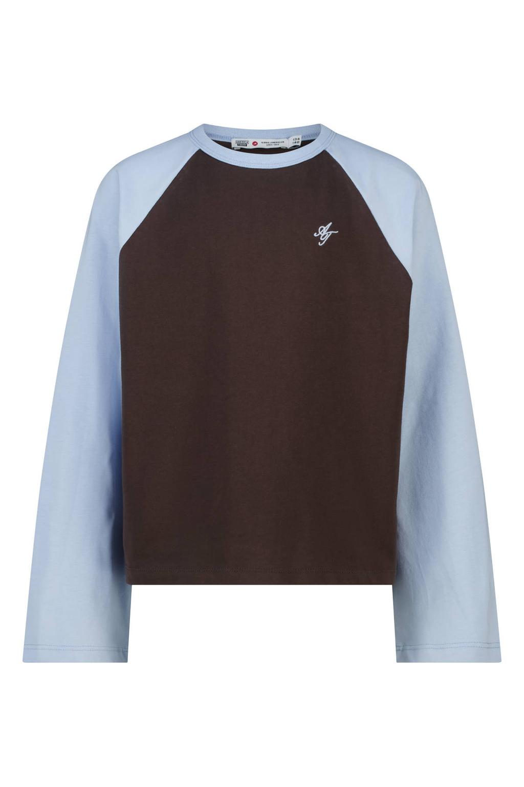America Today longsleeve - bruin/lichtblauw
