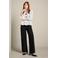 LOLALIZA top met peplum en stippen - ecru/zwart