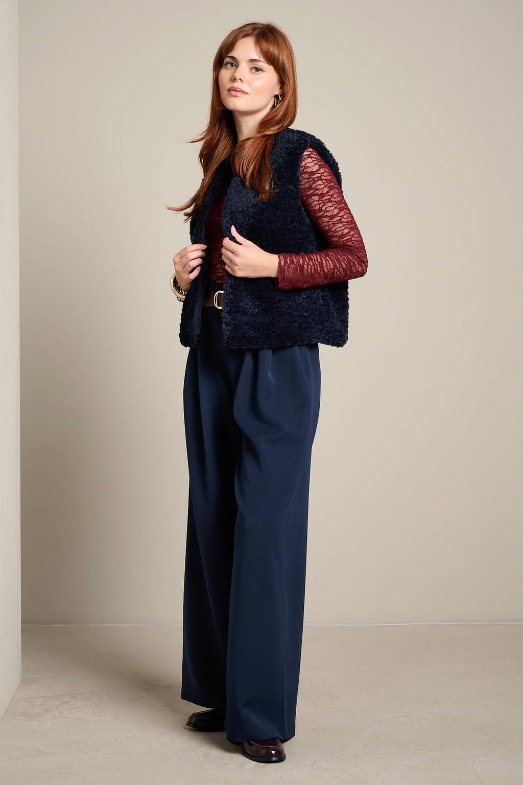 LOLALIZA teddy gilet - marineblauw