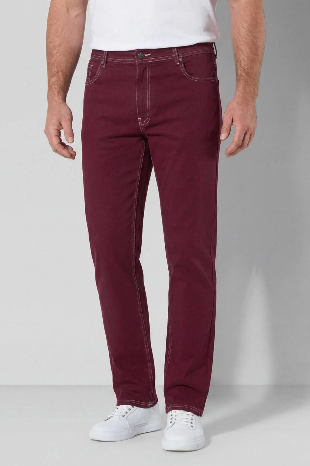Jan Vanderstorm Plus Size broek - donkerrood