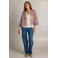 Ivy Beau gebloemd kimono vest met lurex - lila