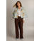 Ivy Beau gebloemd kimono vest met lurex - lichtblauw