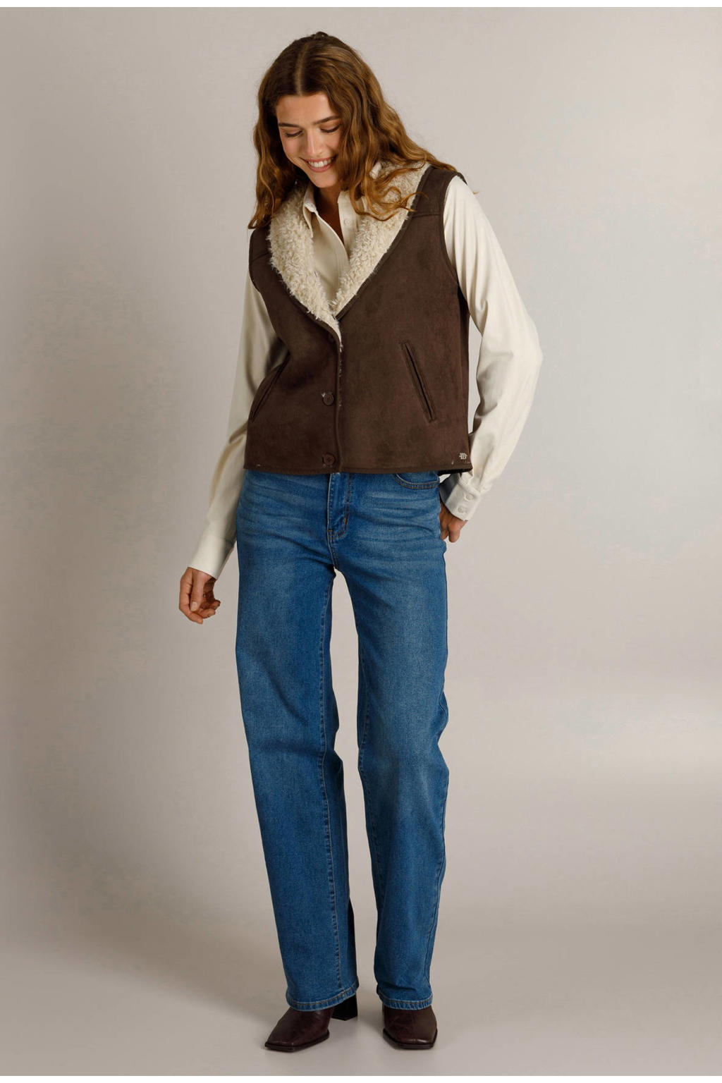 Ivy Beau teddy gilet - bruin