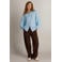 Ivy Beau blouse met smockwerk - lichtblauw