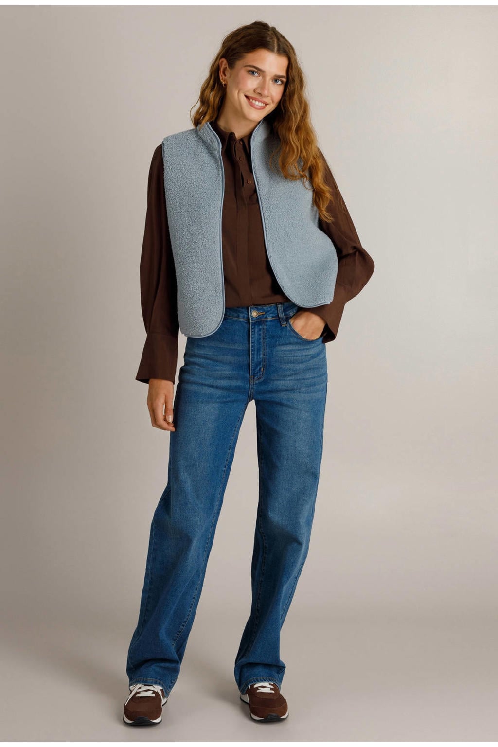 Ivy Beau teddy gilet - lichtblauw