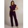Ivy Beau wide leg casual broek met pailletten - paars