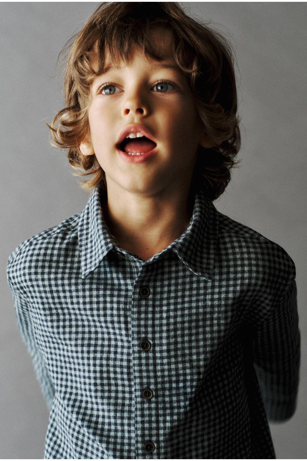 Mango Kids geruit overhemd - groen