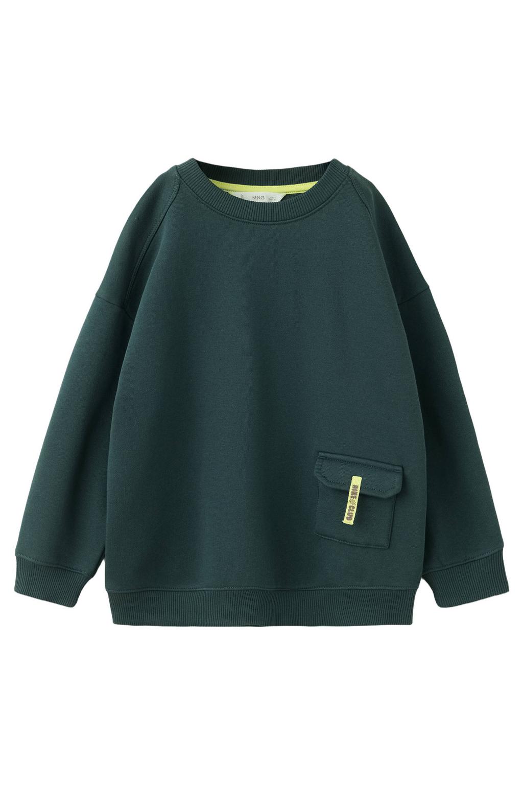 Mango Kids rechtvallende sweater - donkergroen
