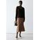 Mango geruite midi rok - bruin
