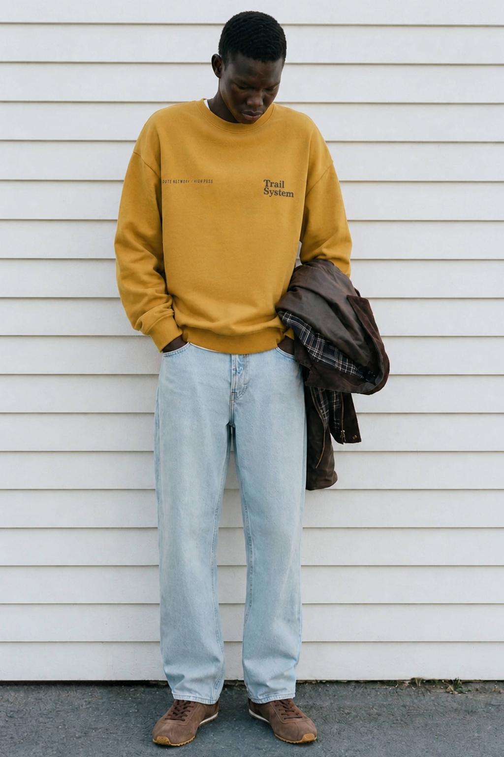 MANGO TEEN sweater met tekst - oker