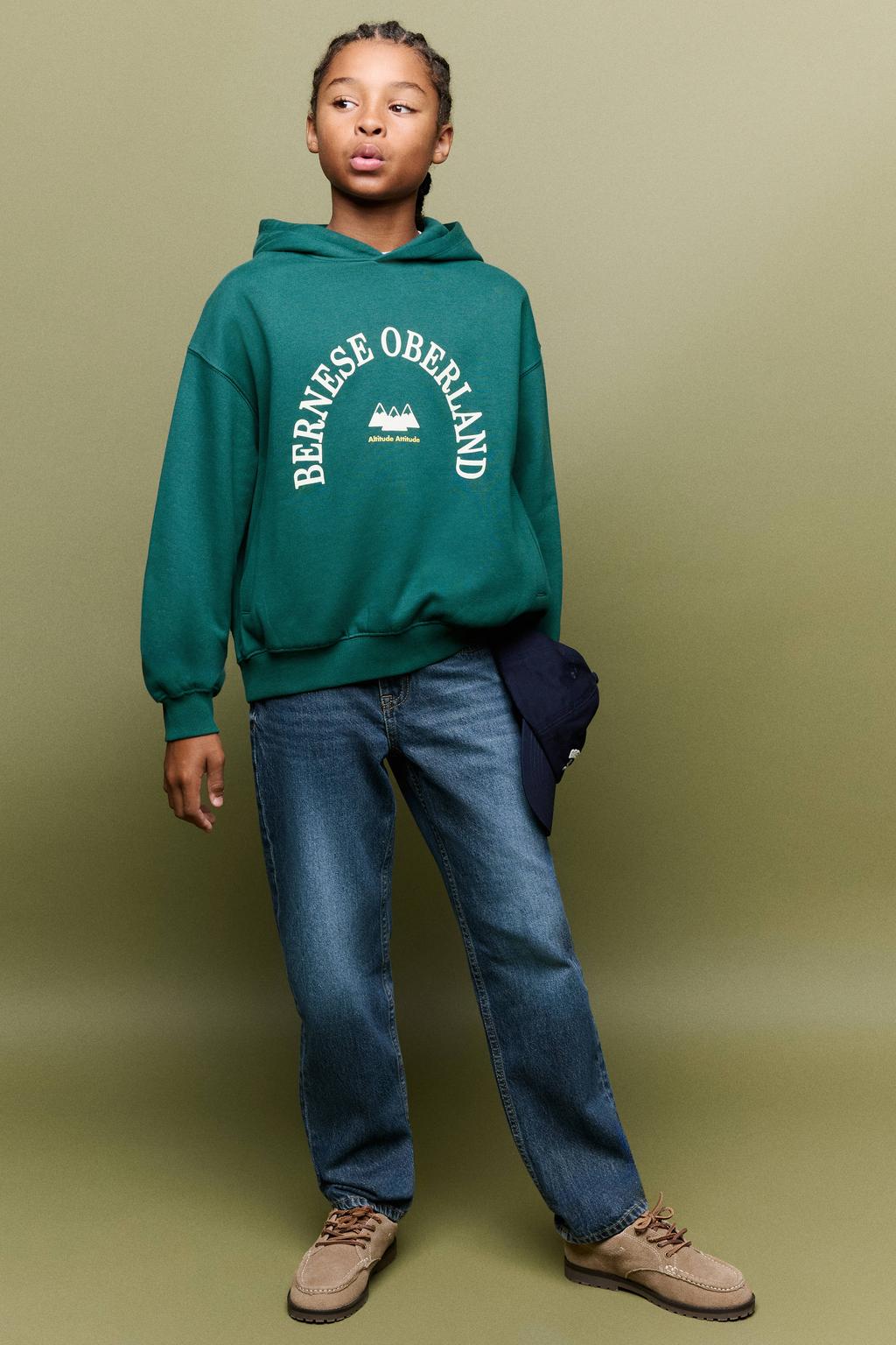 Mango Kids sweater met tekst - groen