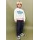 Mango Kids rechtvallende sweater met tekst - ecru