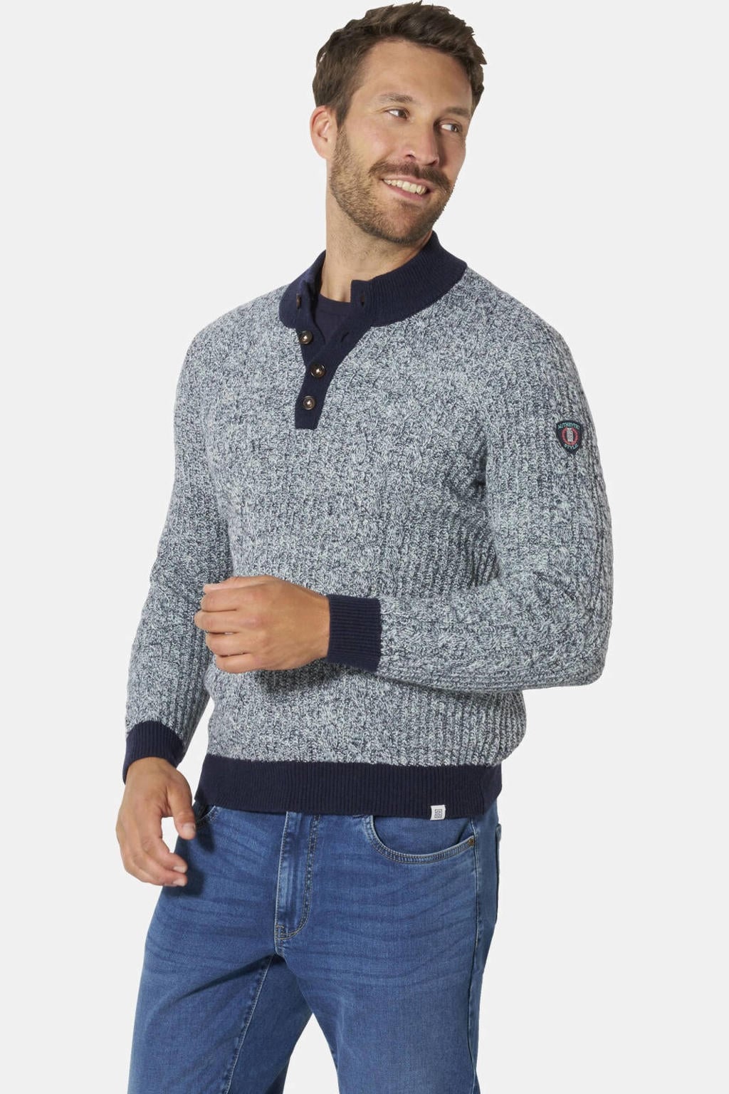 Babista Plus Size trui met wol - blauw