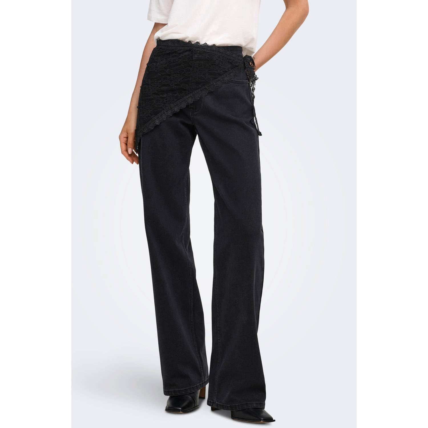 ONLY high waist flared jeans zwart