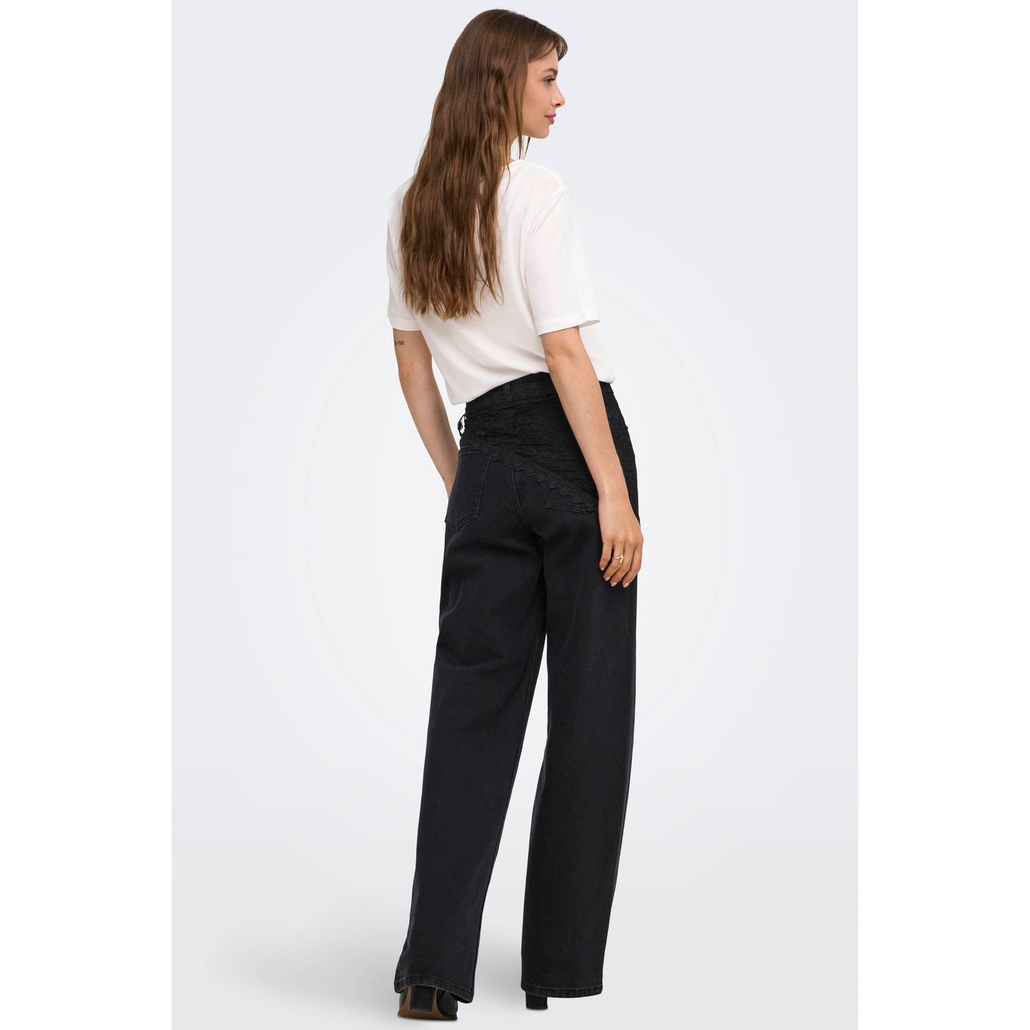 ONLY high waist flared jeans zwart
