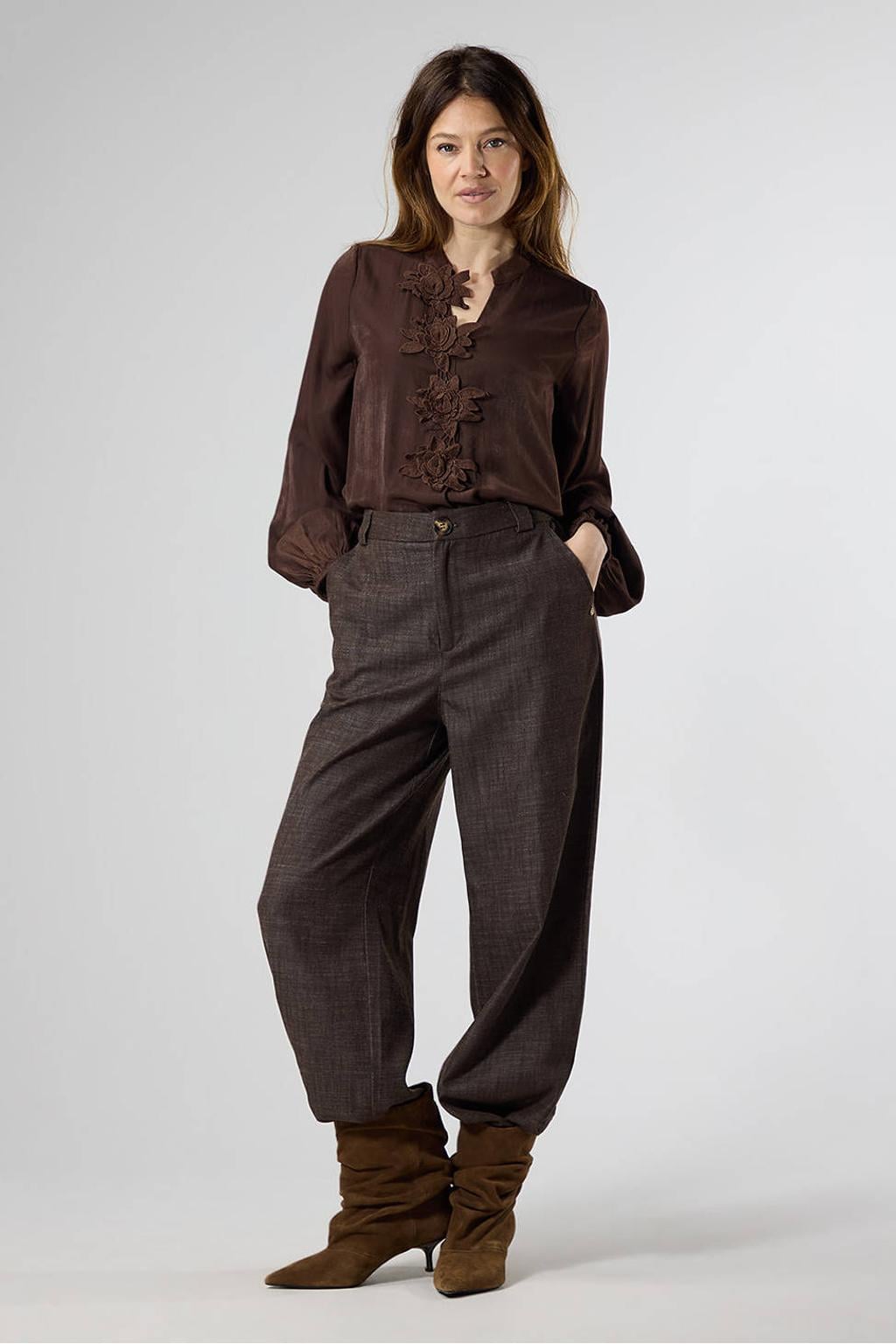 LabeL DOT blouse - donkerbruin