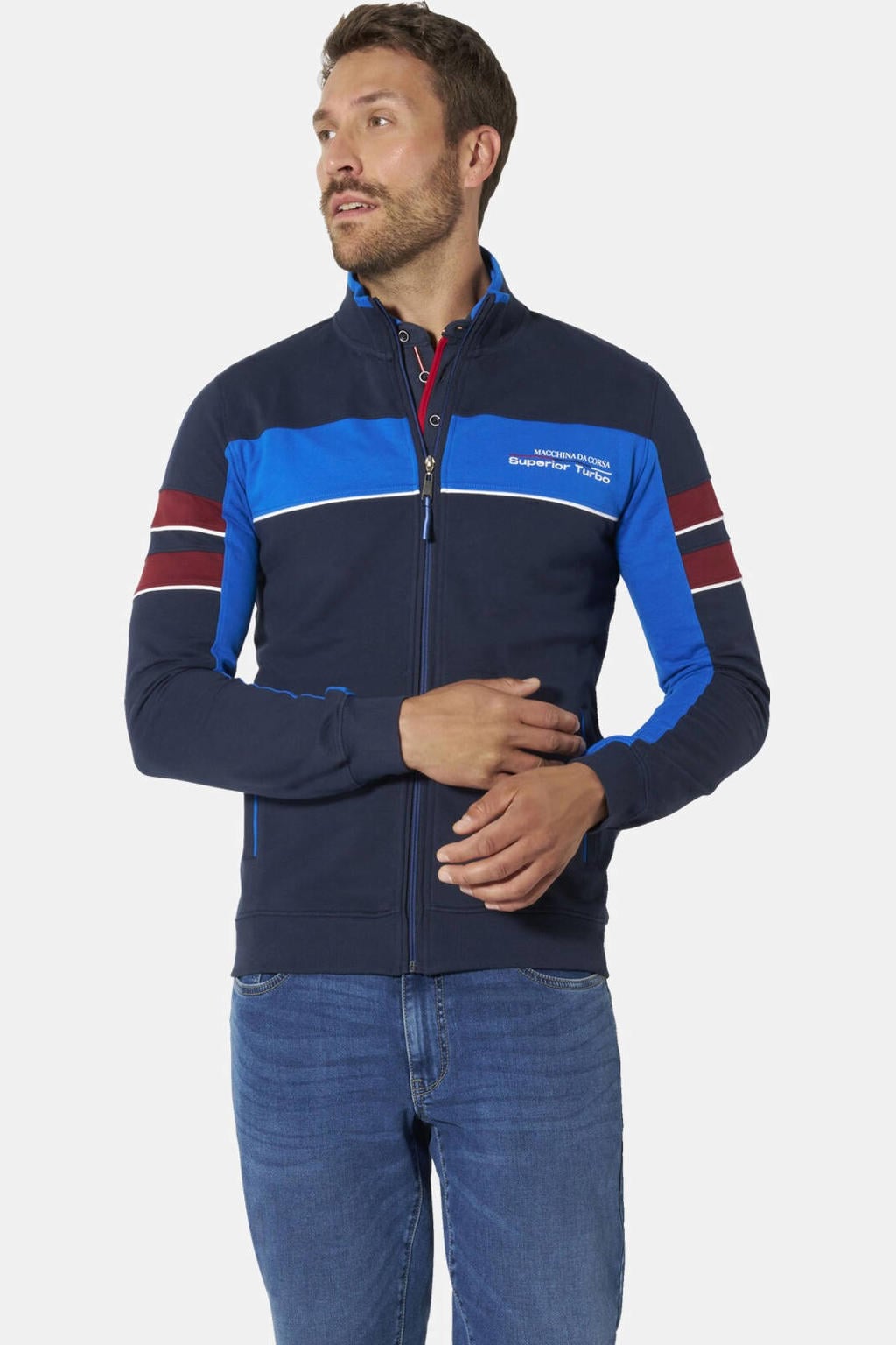 Babista Plus Size katoenen trui - donkerblauw
