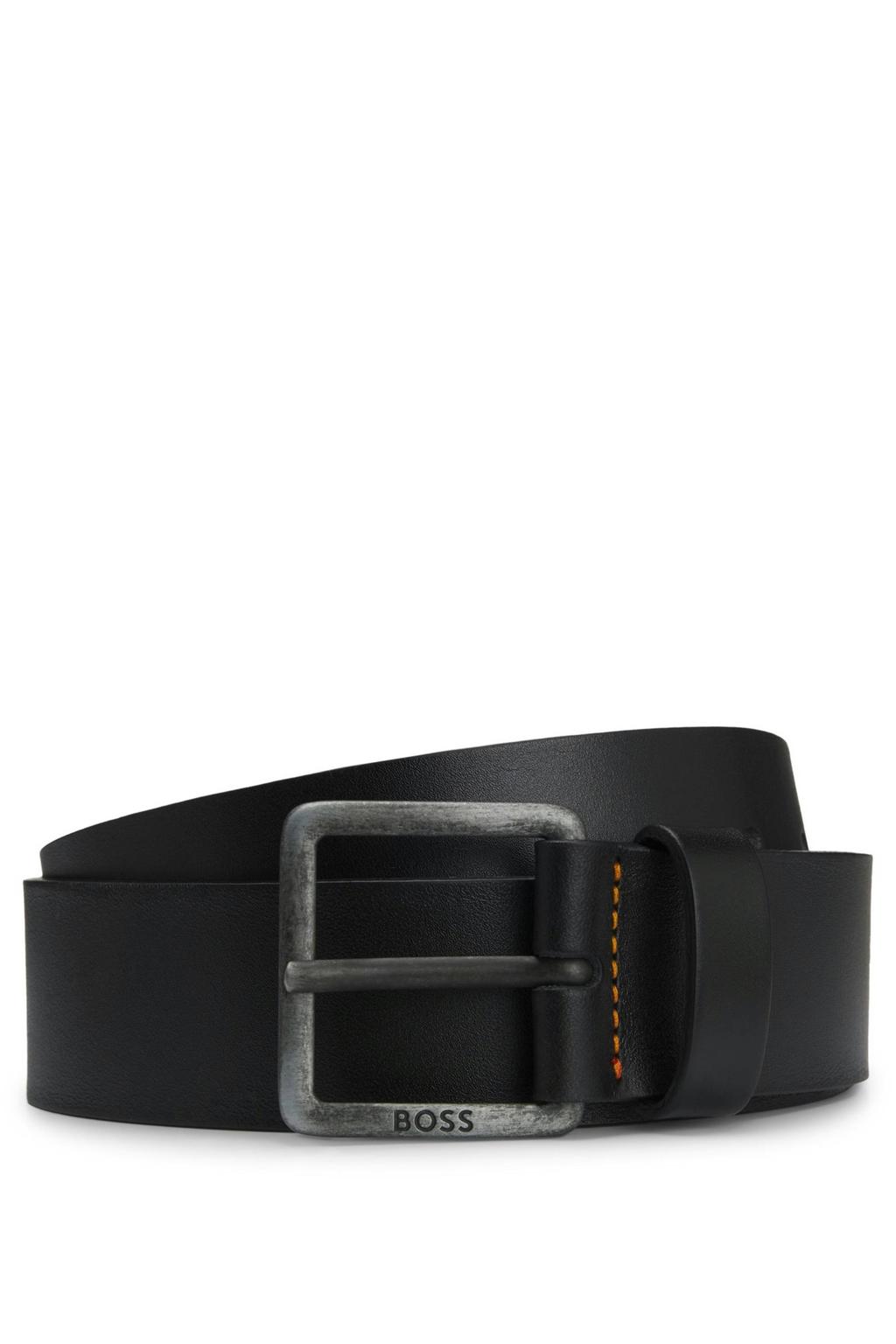 BOSS leren riem Jeeko zwart